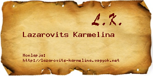 Lazarovits Karmelina névjegykártya